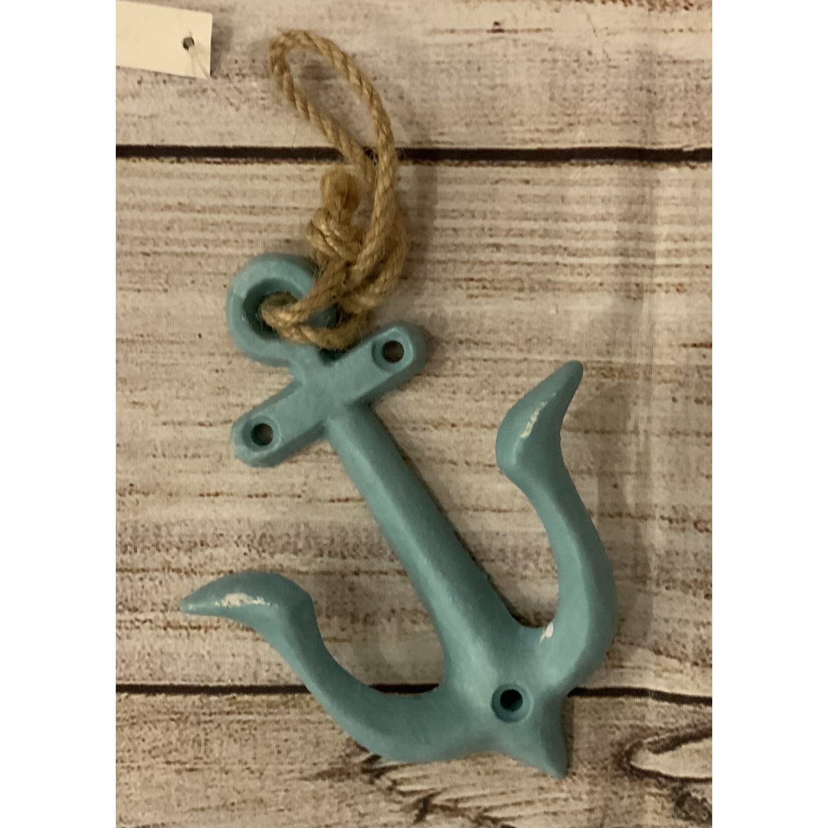 Adams & Co. Iron Aqua Anchor Wall Hook