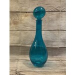 Transpac Ball Top Blue Glass Bottle