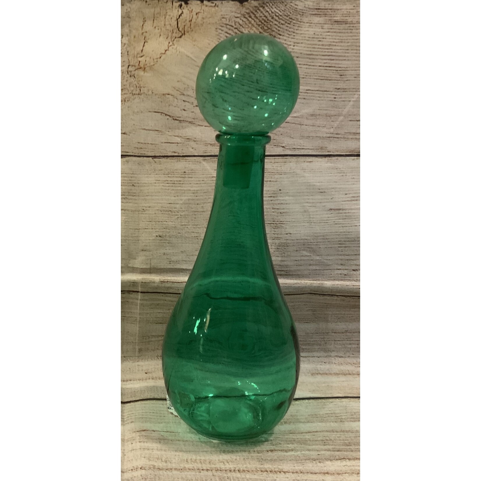 Transpac Ball Top Green Glass Vase