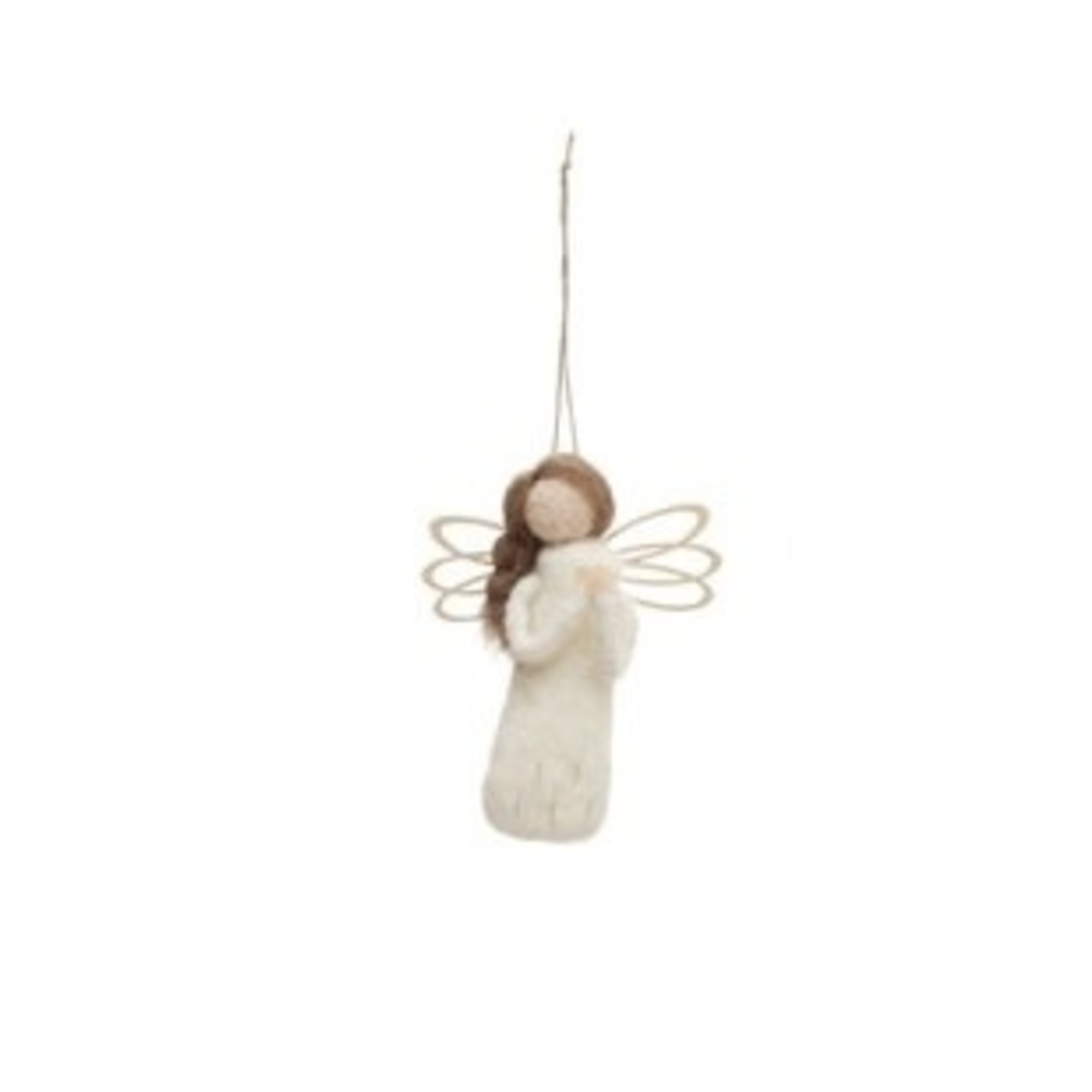 Creative Co-op Wool Felt Angel Ornament
