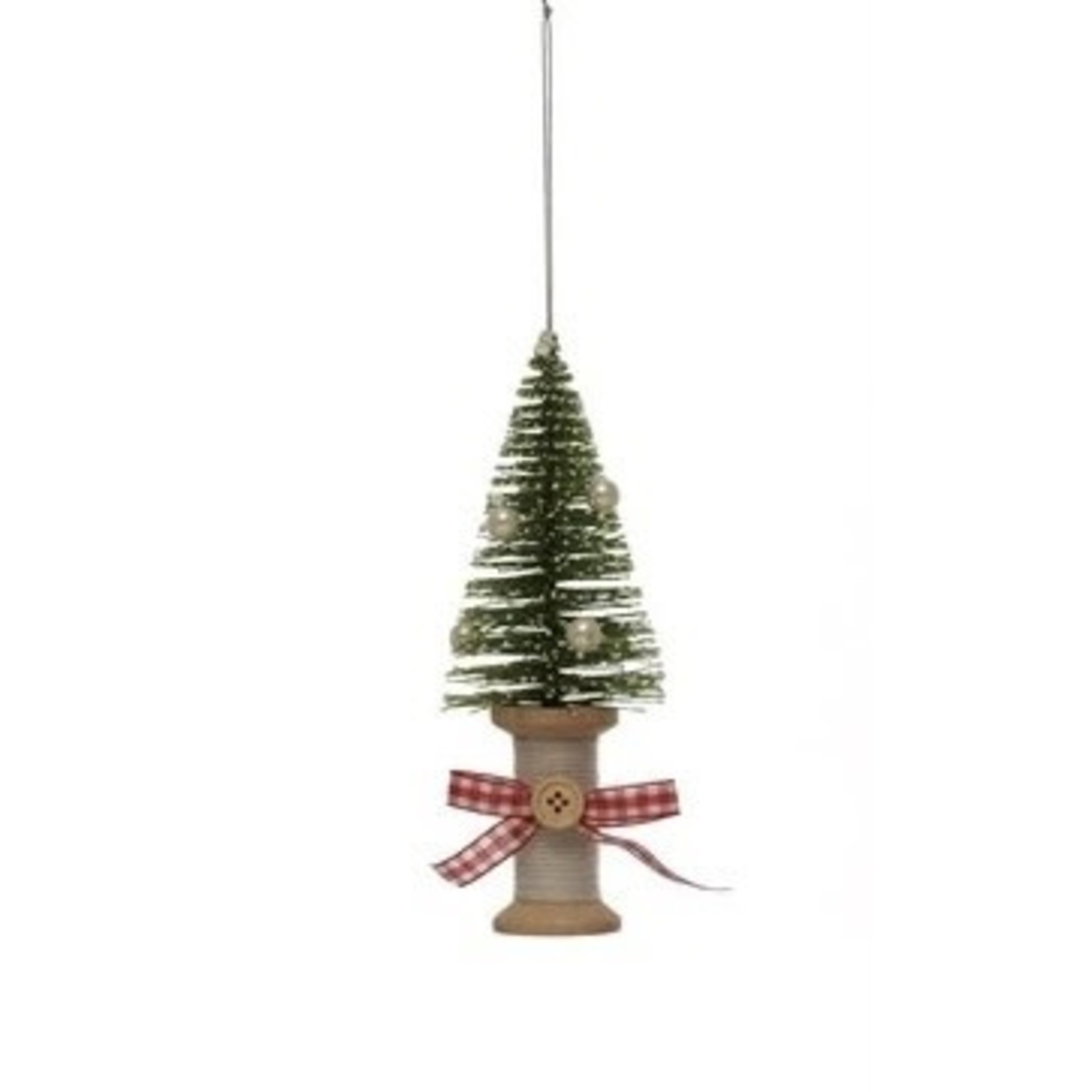 Creative Co-op Wood Spool Bottle Brush Tree
