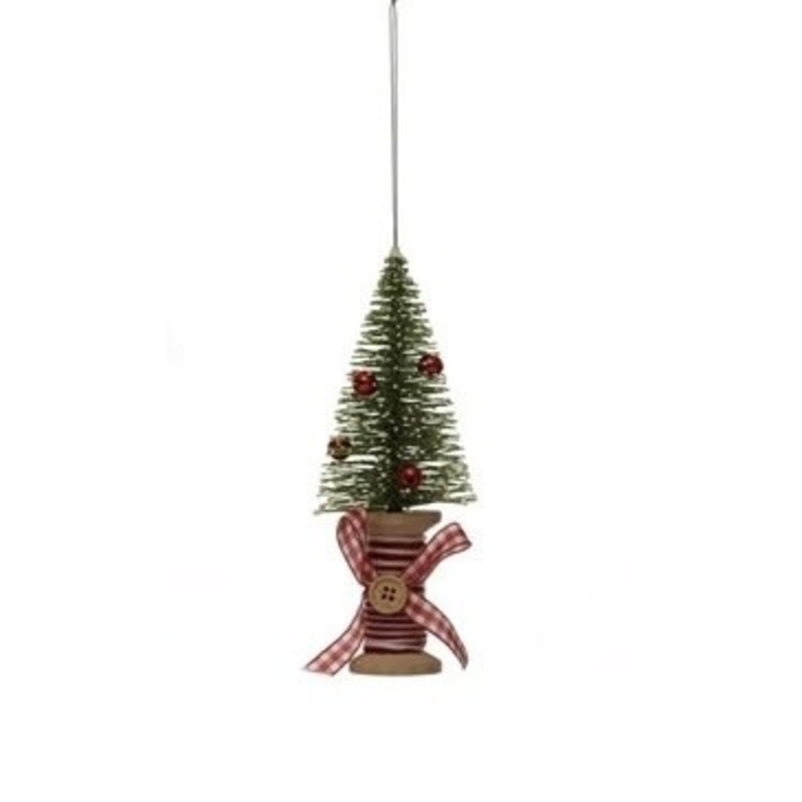 Creative Co-op Wood Spool Bottle Brush Tree