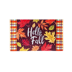 Evergreen Plaid Hello Fall Embossed Floor Mat