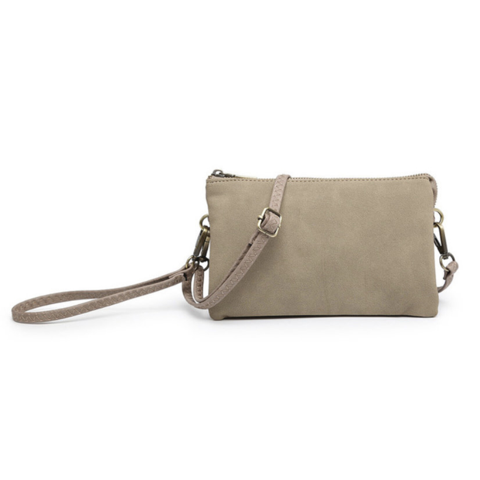 Jen & Co Jen & Co Riley Crossbody Suede Taupe M013SDE
