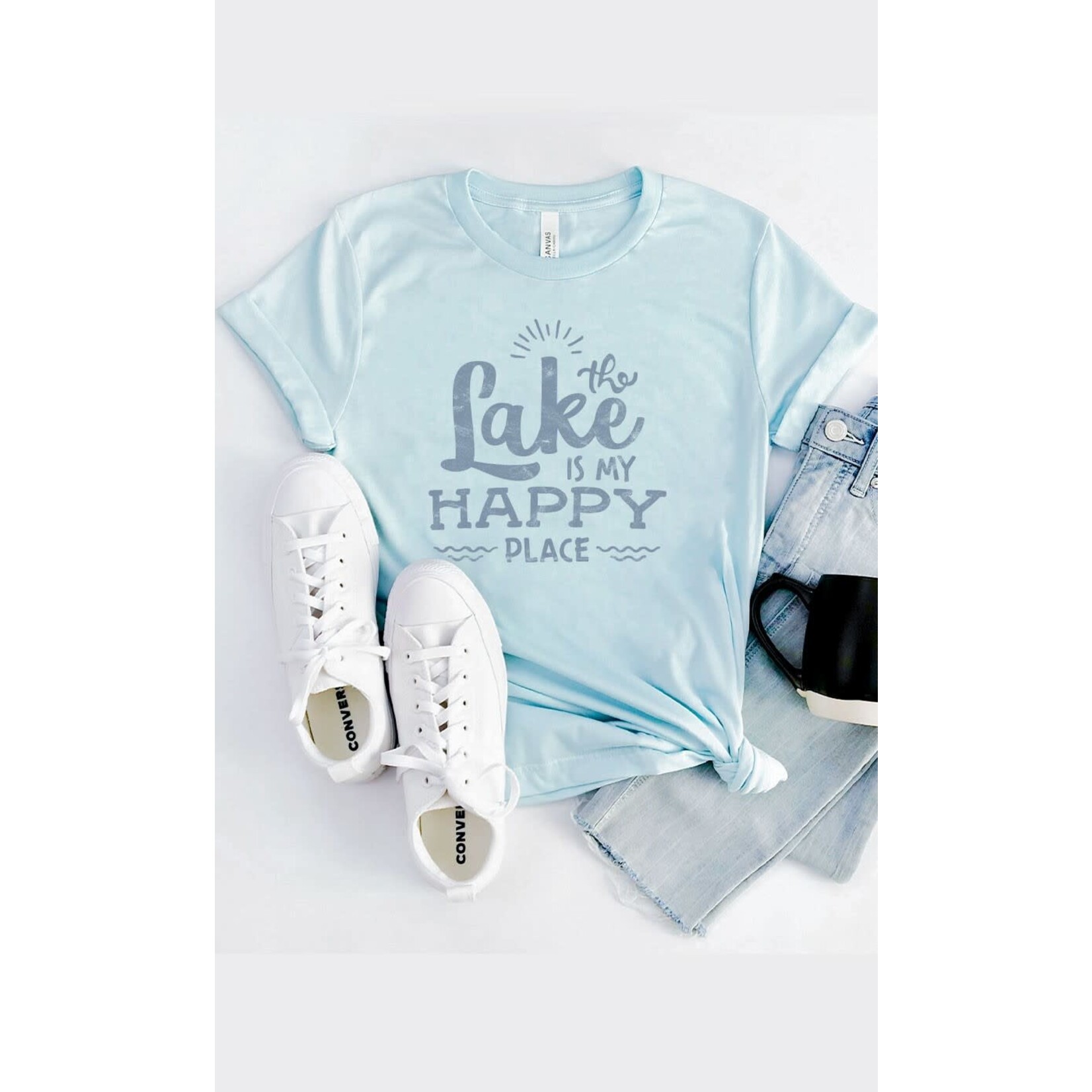 Kissed Apparel Kissed Apparel Lake is my Happy Place T-Shirt Size Large
