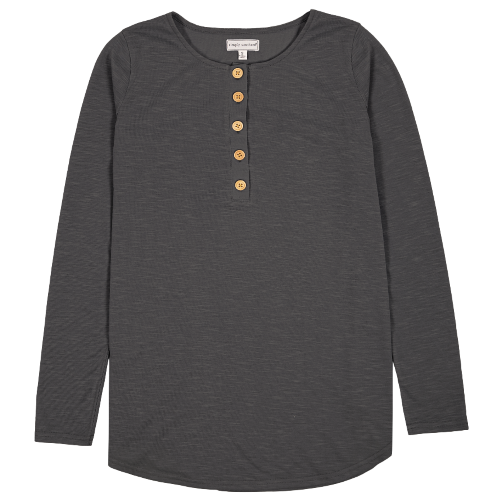 Simply Southern Simply Southern Dark Gray Henley XL