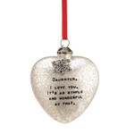 Demdaco Dear Your Daughter Glass Heart Ornament