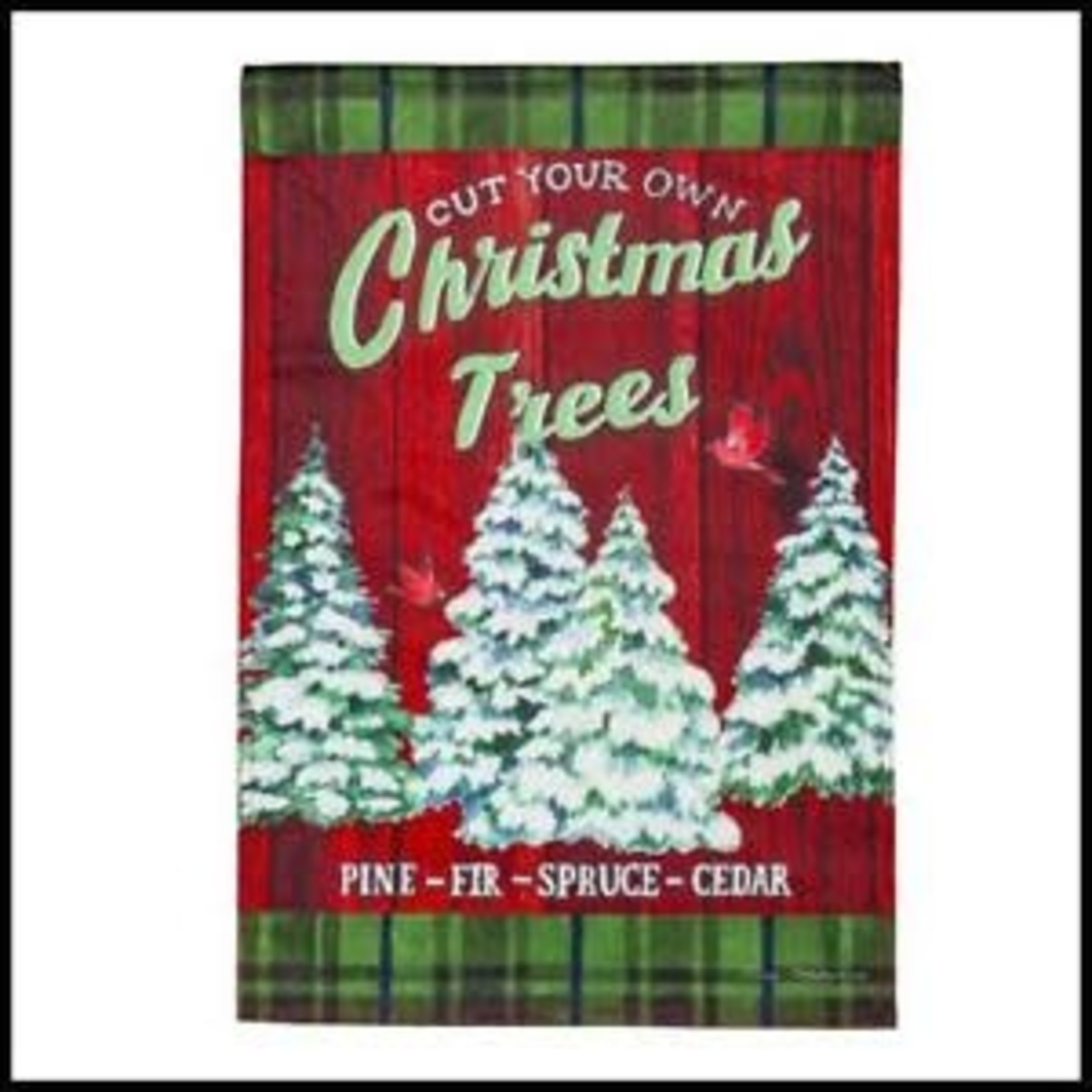 Evergreen Christmas Tree Farm Garden Flag