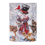 Evergreen Forest Friends Garden Suede Flag