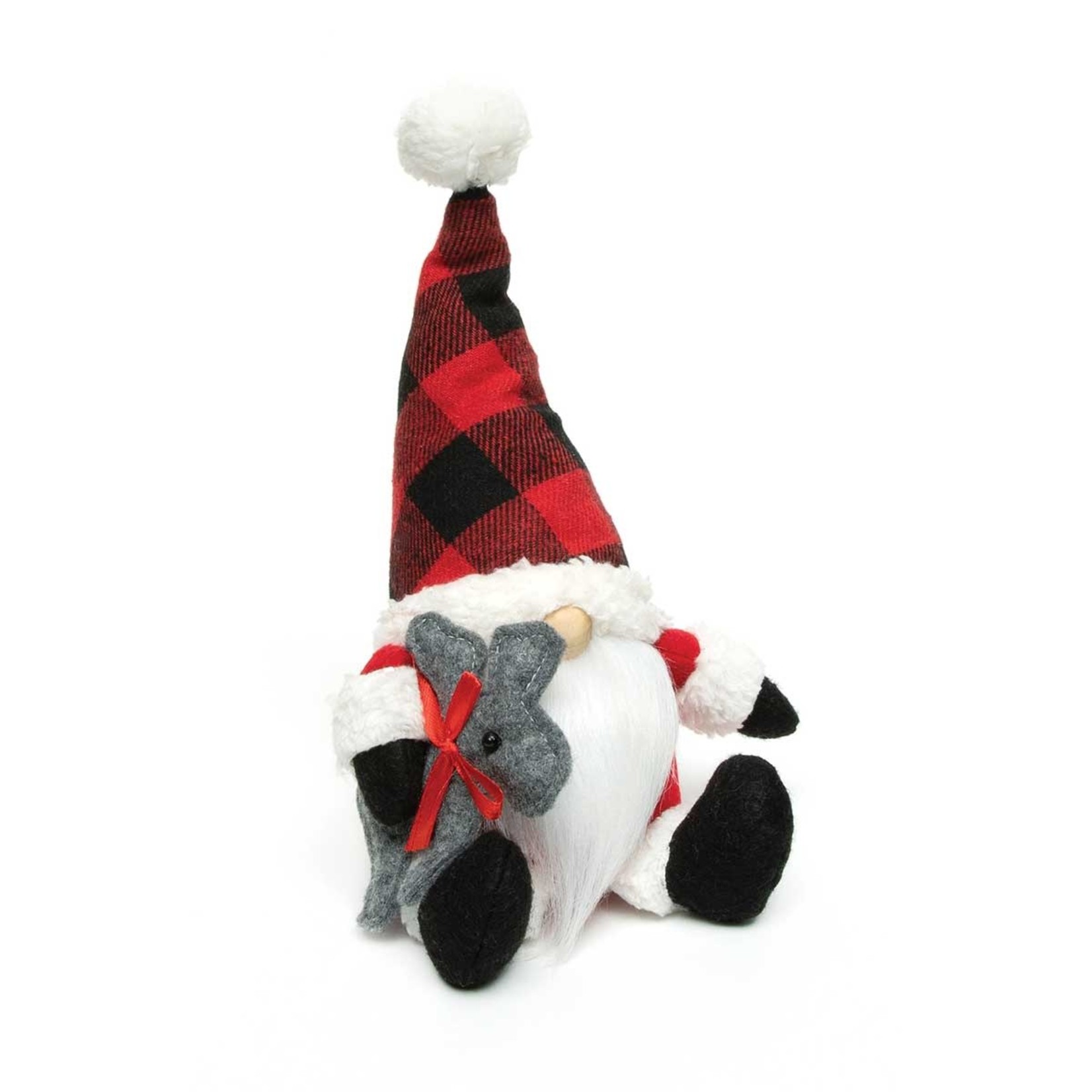 Meravic Buffalo Plaid Gnome w/Deer