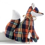 Giftcraft Harvest Plaid Fox