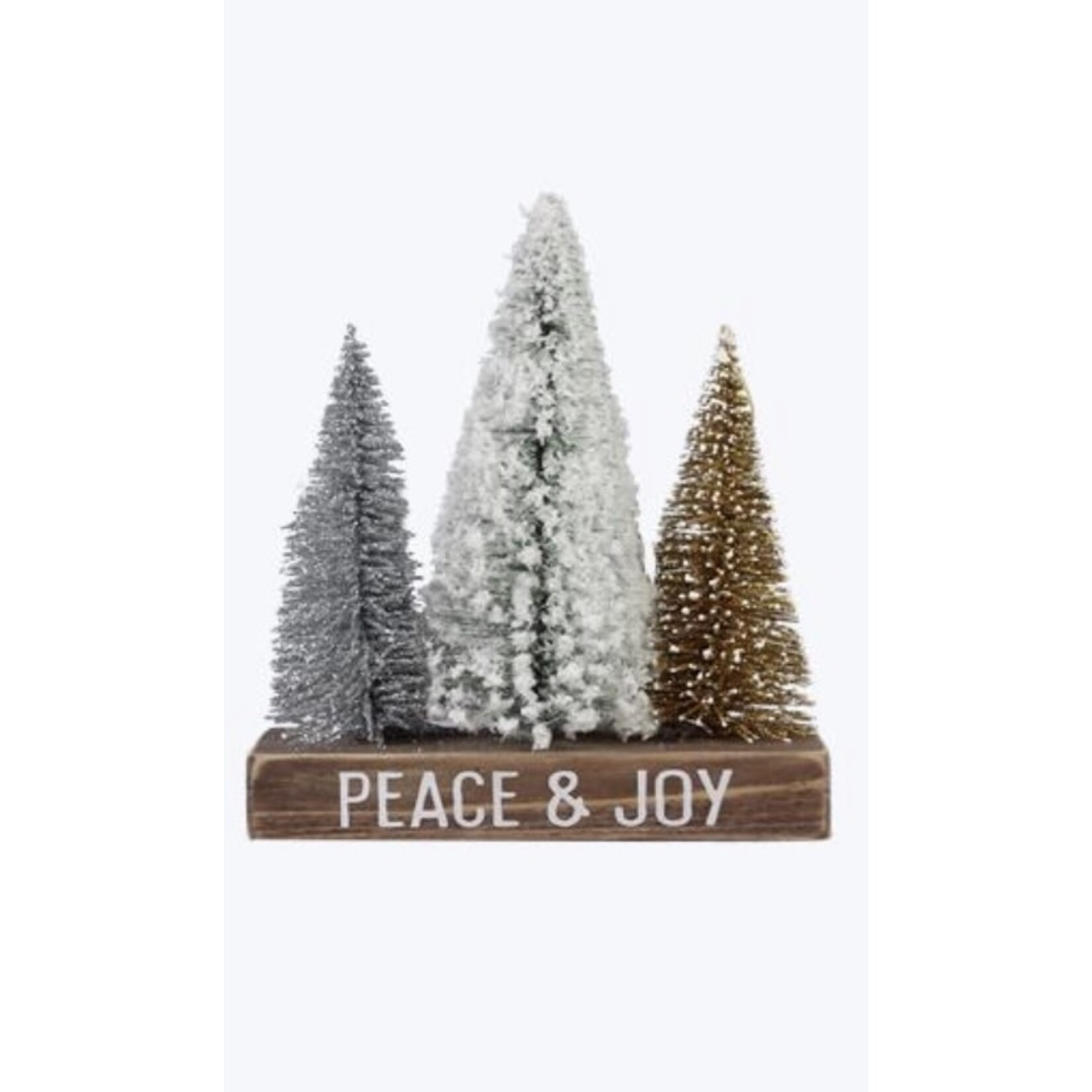 Youngs Wood Tabletop Christmas Trees w/Sign