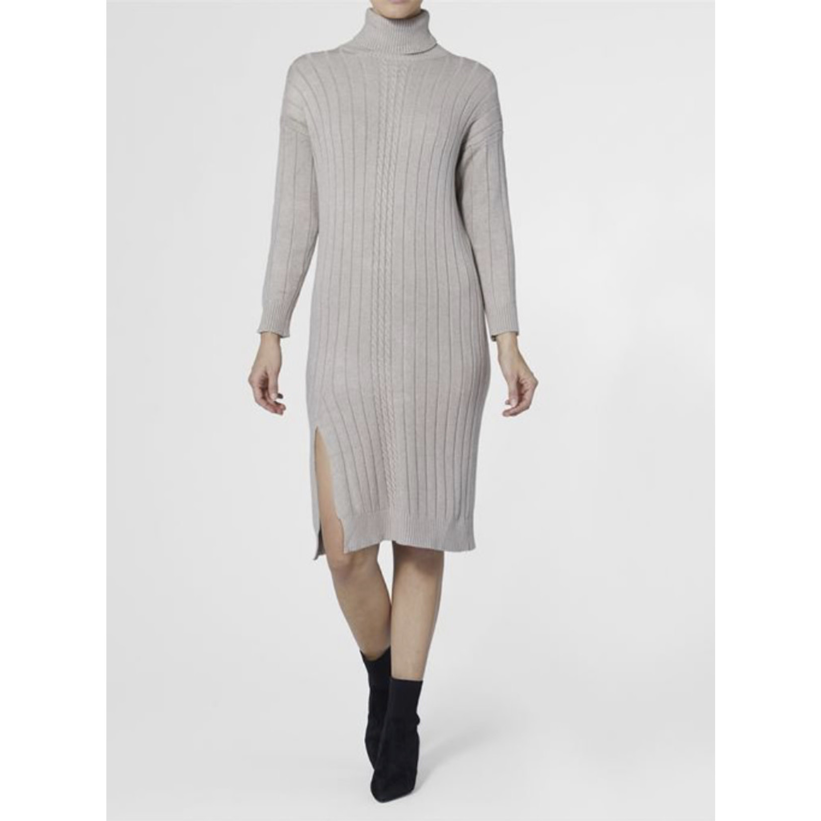 Coco + Carmen Coco + Carmen Ryan Mock Neck Sweater Dress w/Tie Oatmeal