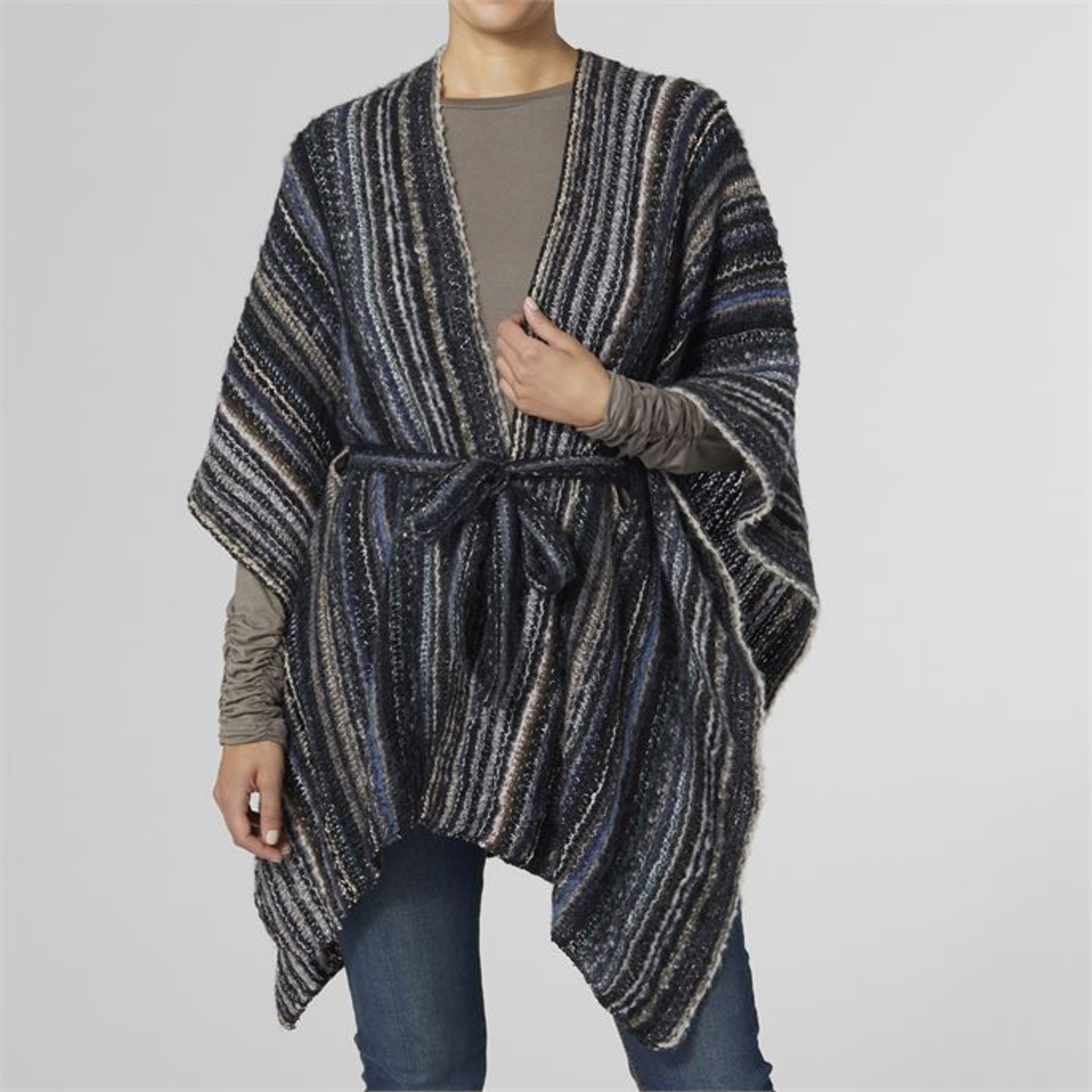 Coco + Carmen Coco + Carmen Blue Chevela Tie Waist Ruana