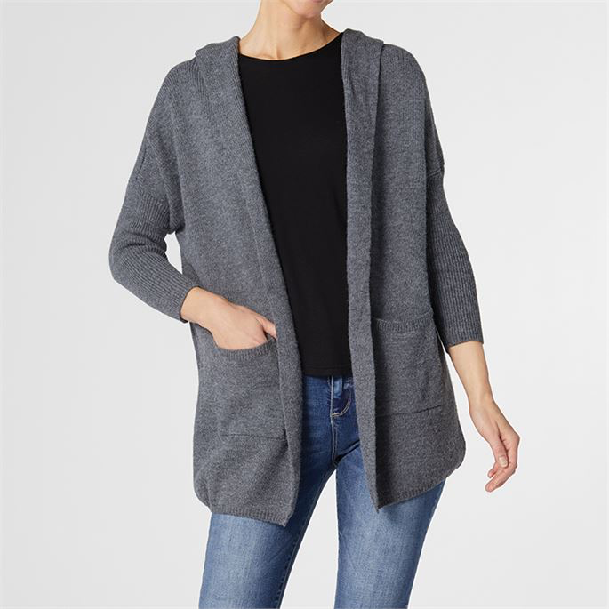 Coco + Carmen Charcoal Gretchen Hooded Cardigan - A Gathering Place