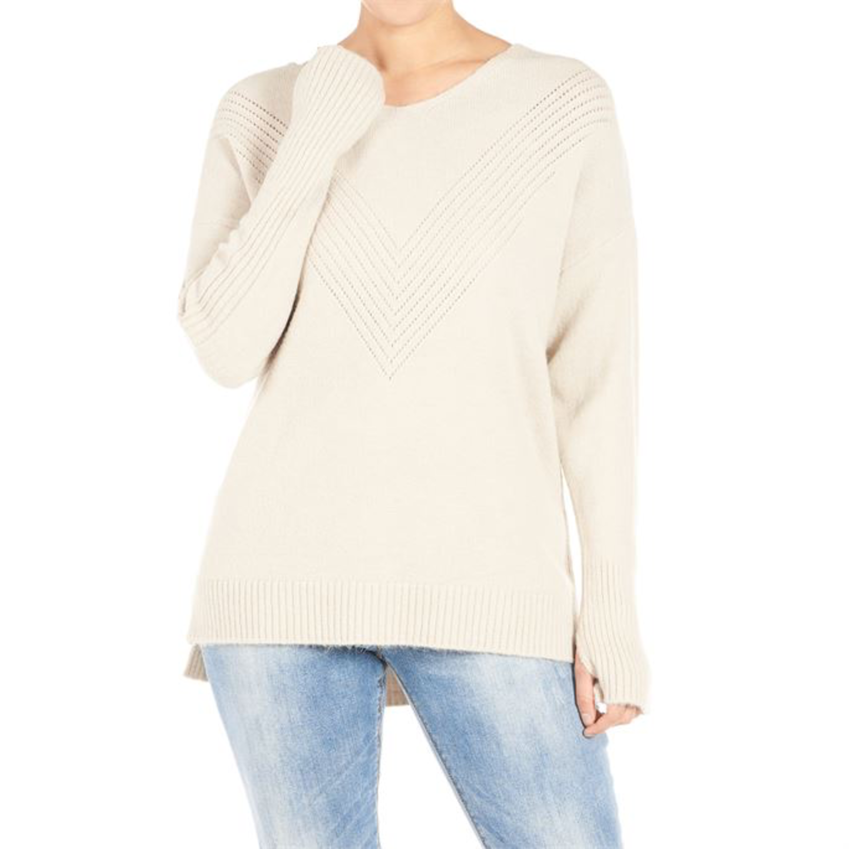 Coco + Carmen Coco + Carmen Rosita V-Neck Tunic Oatmeal L/XL