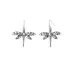 Whispers Whispers Antique Silver Dragonfly Dangle Earrings WN004028