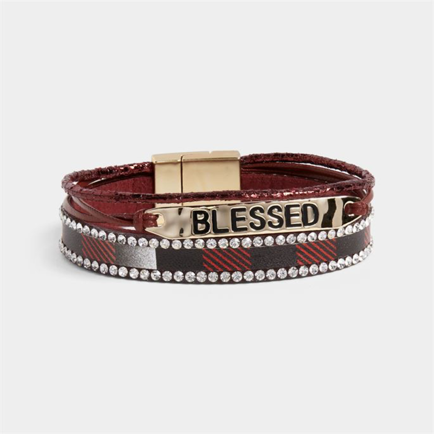 Coco + Carmen Coco + Carmen Blessed Layered Magnetic Bracelet Red & Black