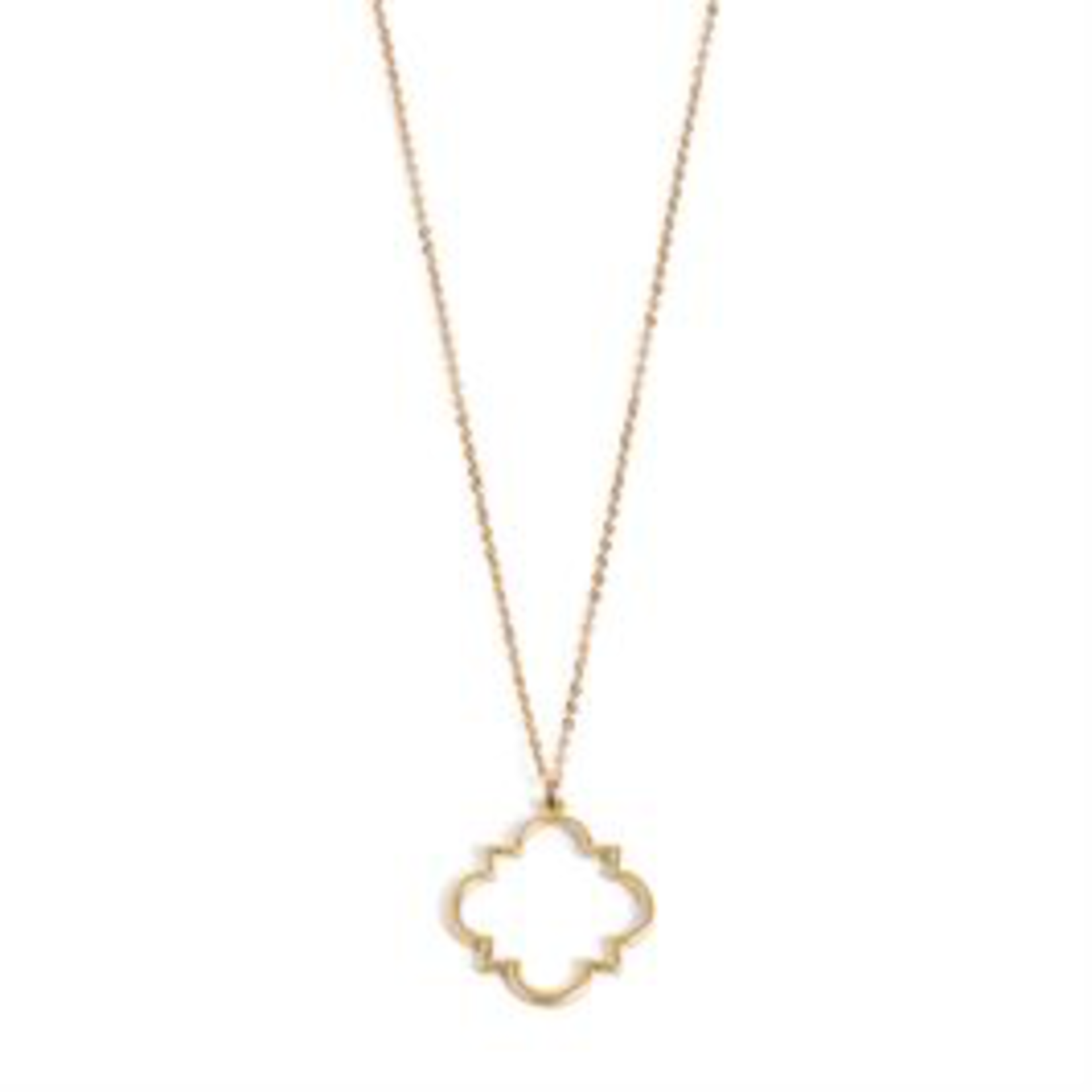 Whispers Whispers Gold Geo Outline Dangle Necklace WN004273