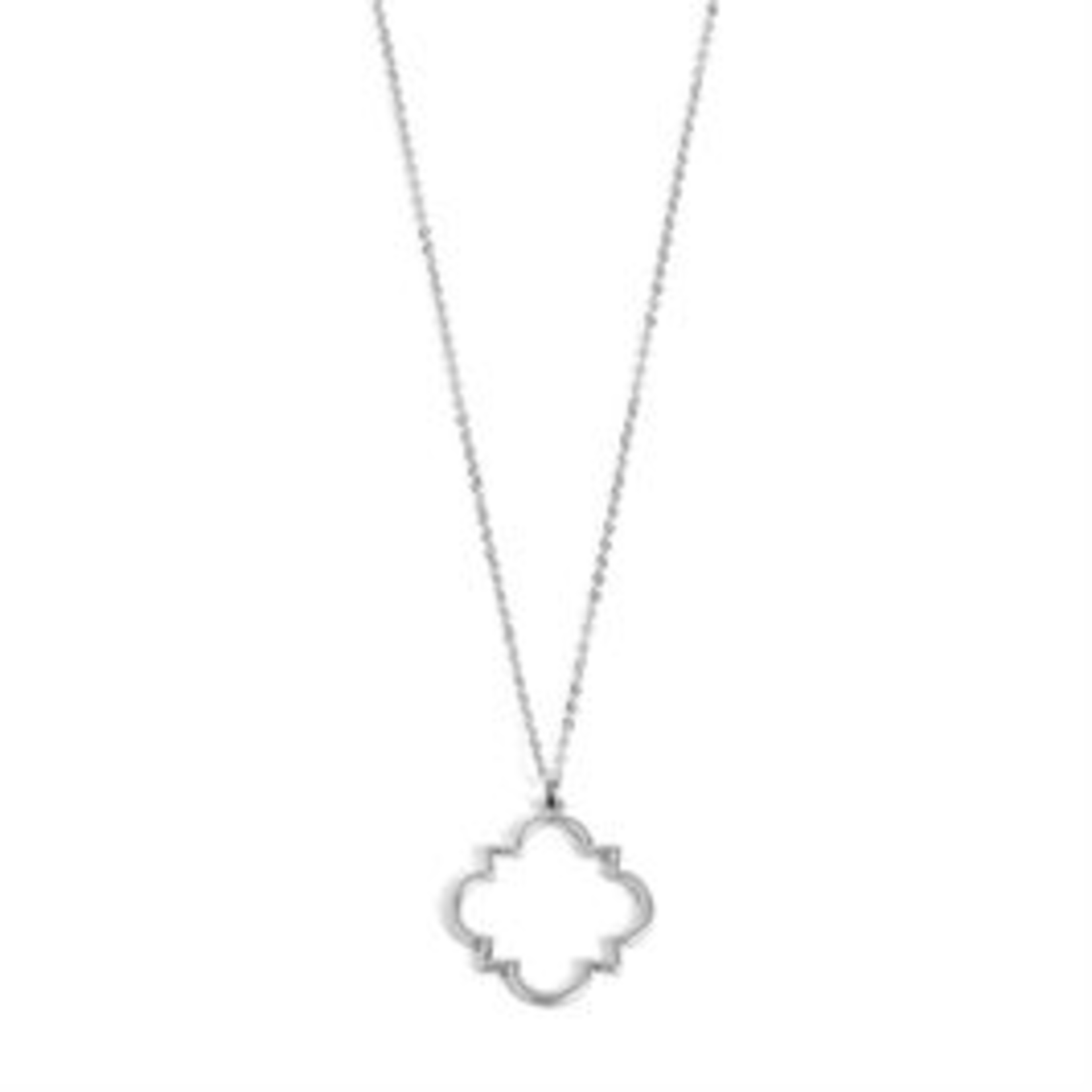 Whispers Whispers Silver Geo Outline Dangle Necklace WN004272