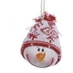 Special T Imports Fabric Snowman Head Ornament