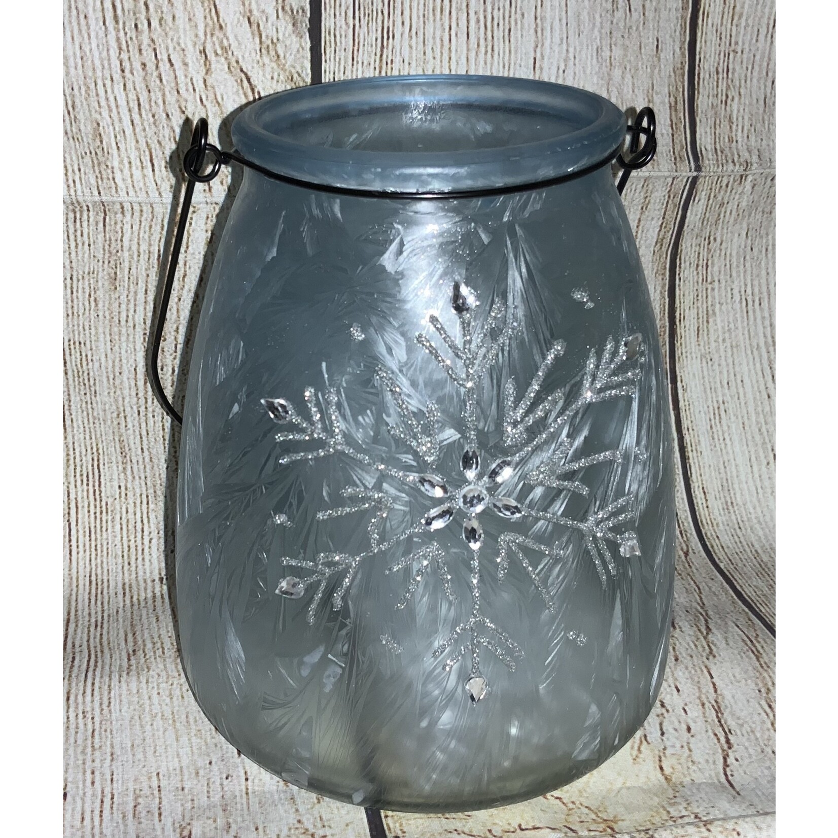 Special T Imports Glass Jar w/Snowflake & String Lights