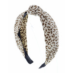 Jane Marie Jane Marie Thin Beige & Cream Leopard Print Headband