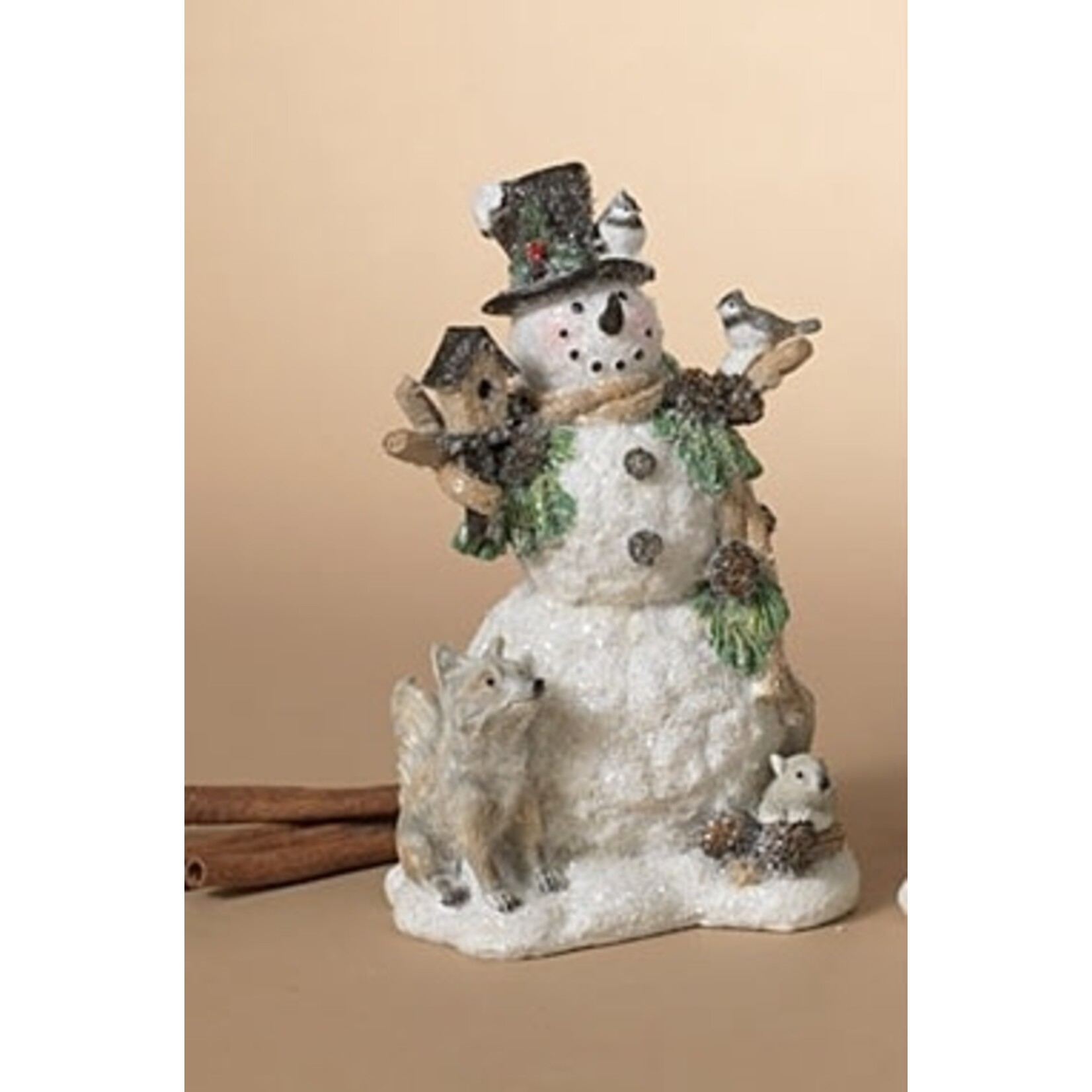 Gerson Woodland Snowman Figurine
