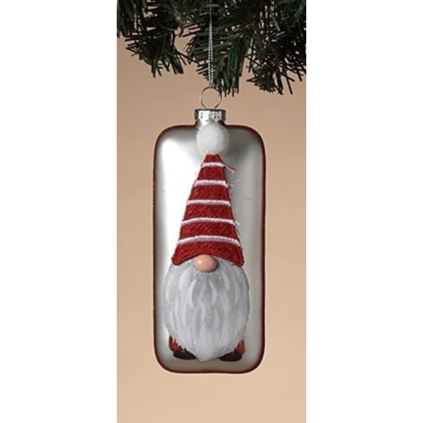Gerson Glass Santa Gnome Ornament