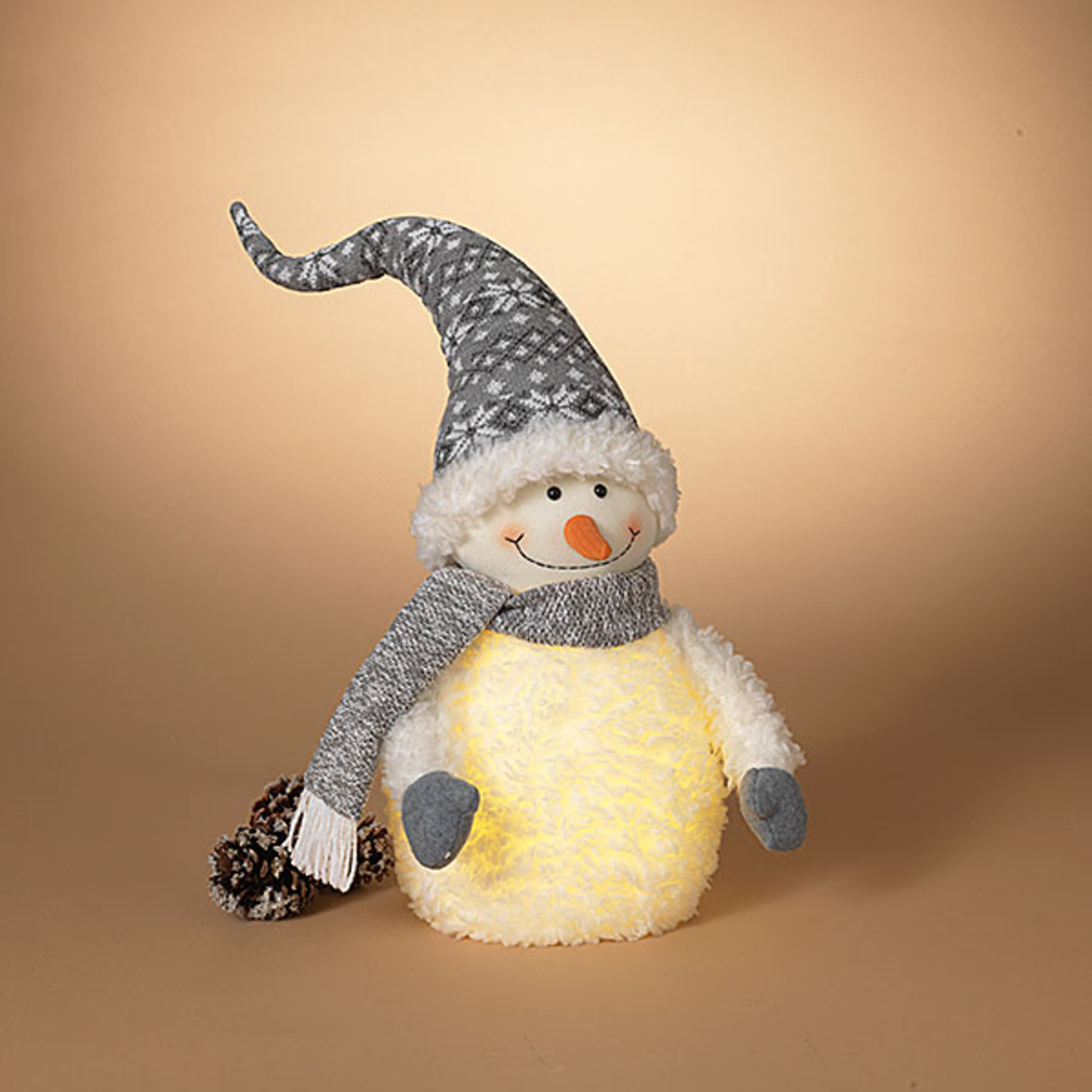 Gerson Lighted Fabric Snowman Figurine 29”