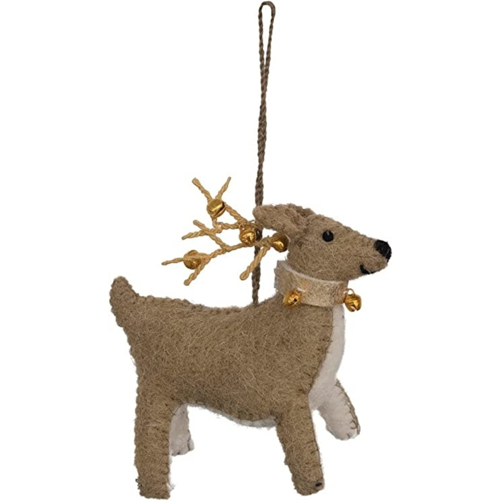Creative Co-op Wool Felt Reindeer Ornament