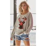 Bibi Clothing Bibi French Terry Pull Over with Rudolph