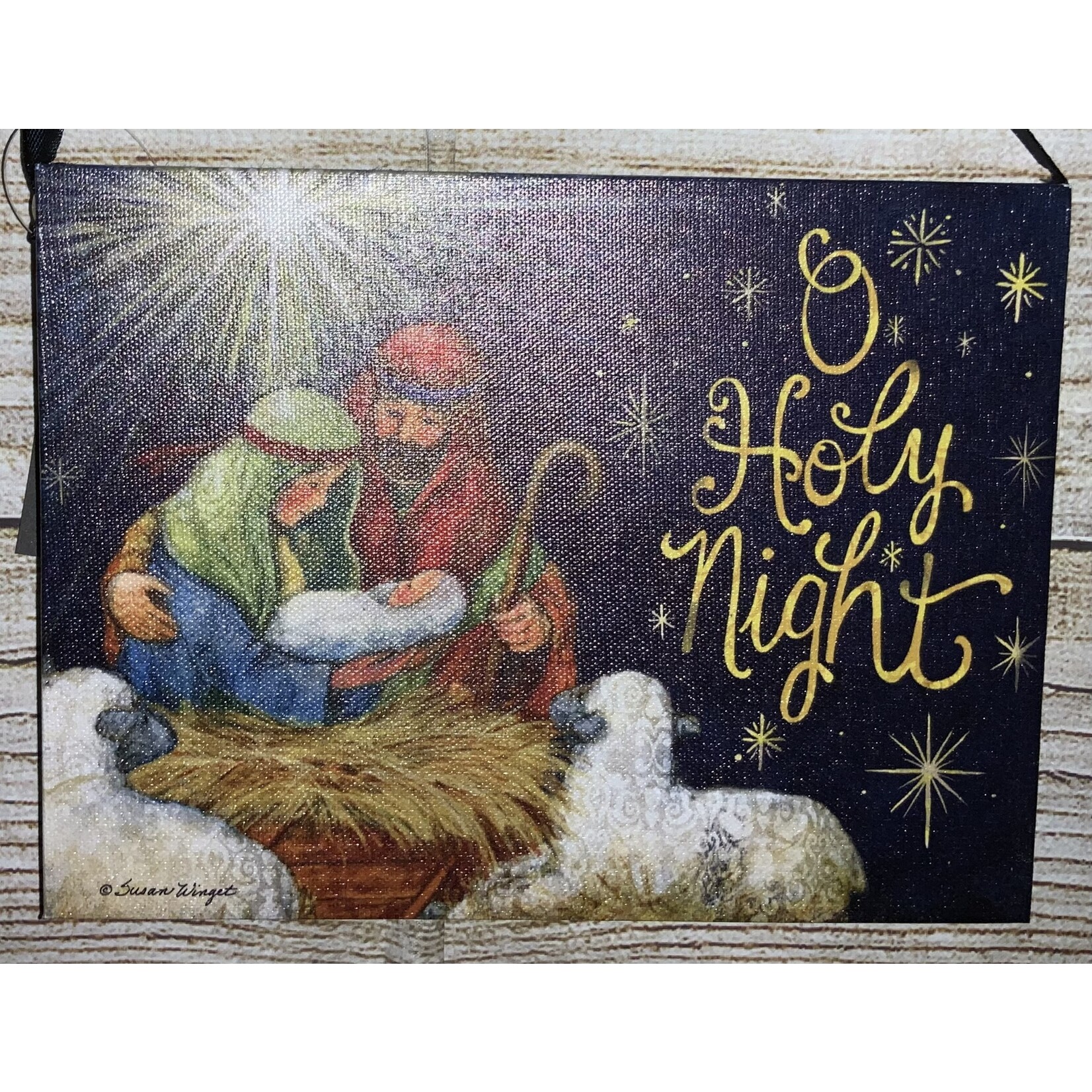 Gerson Lighted Nativity Canvas Hanging