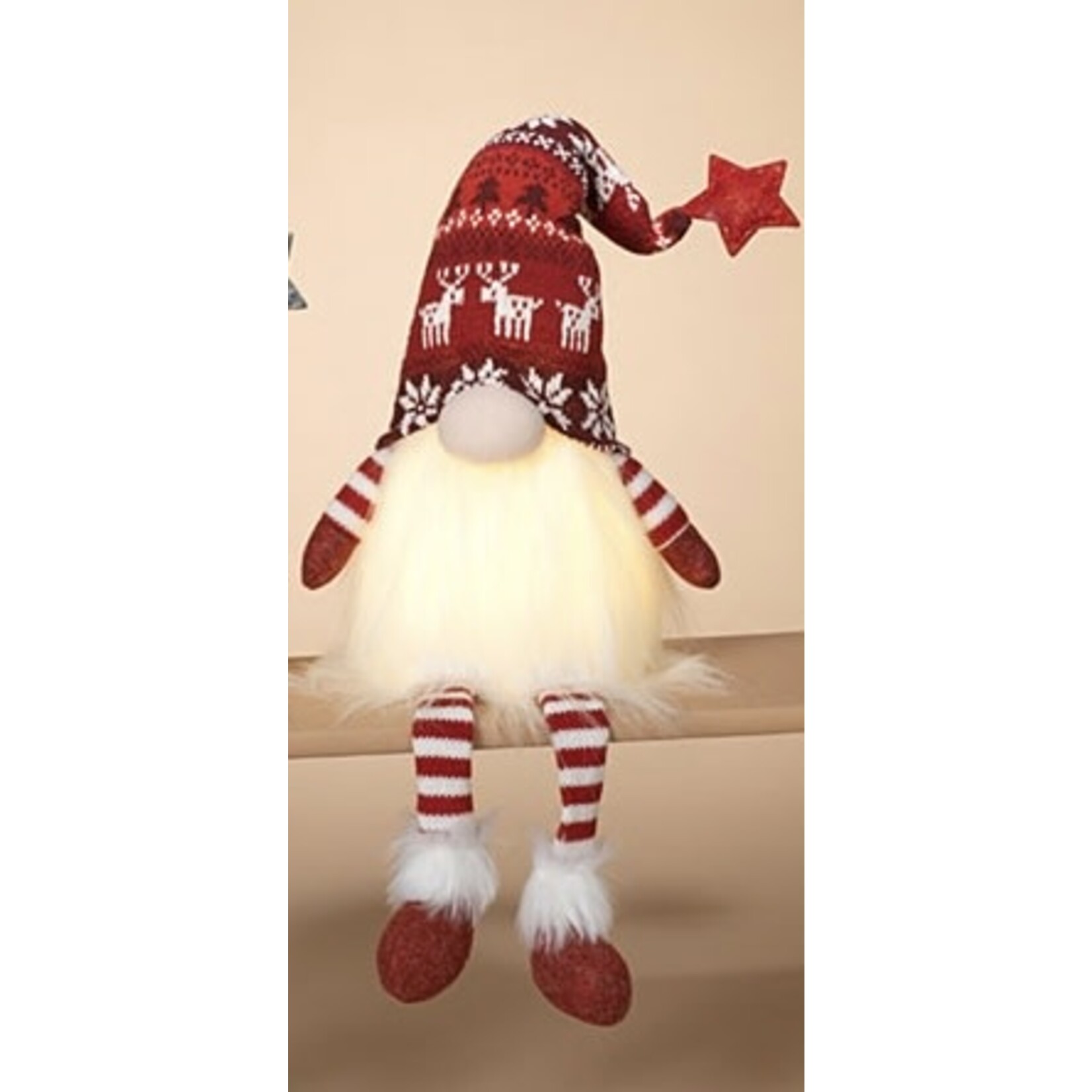 Gerson Plush Lighted Gnome Sitter