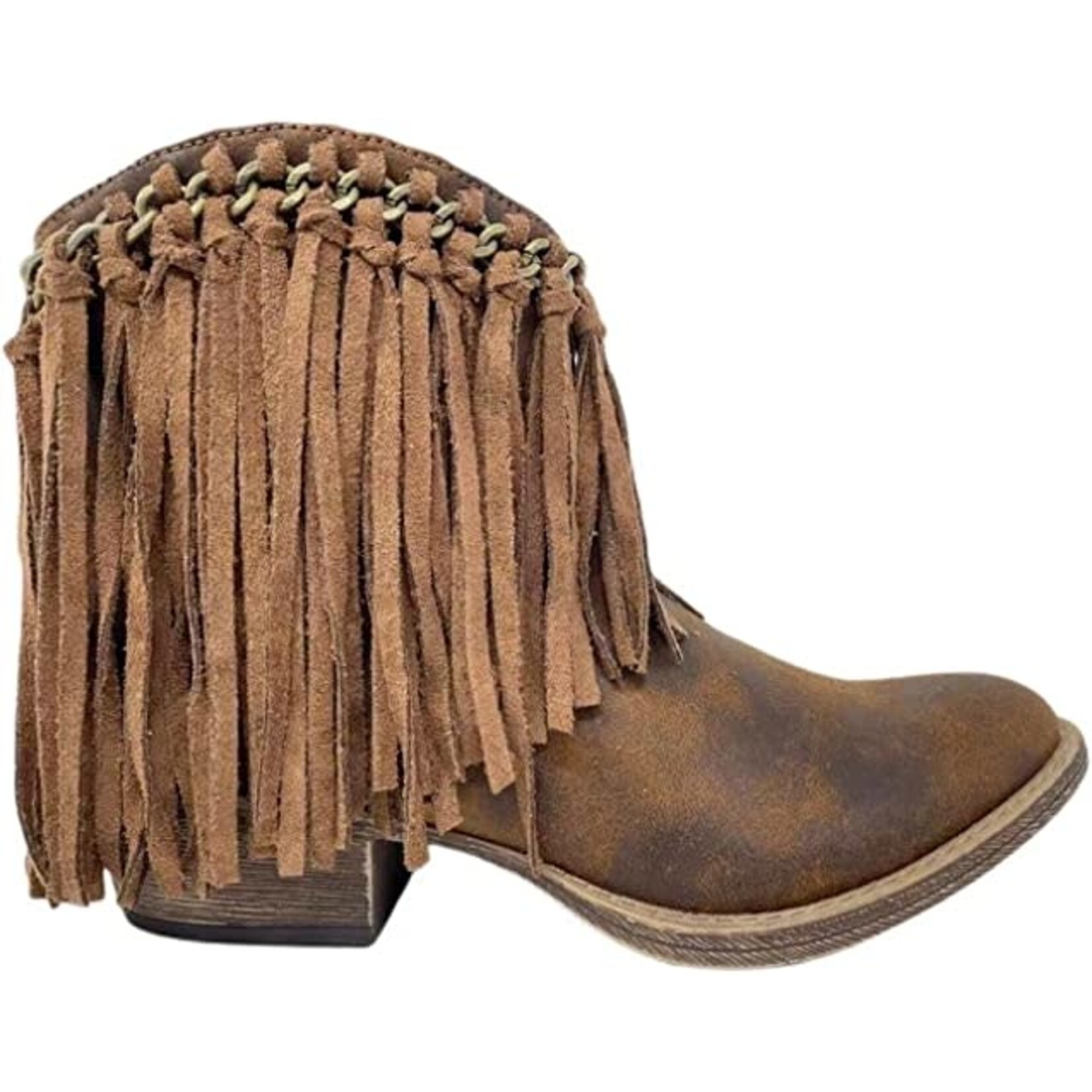 Very G Very G Juno Fringe Ankle Booties Tan