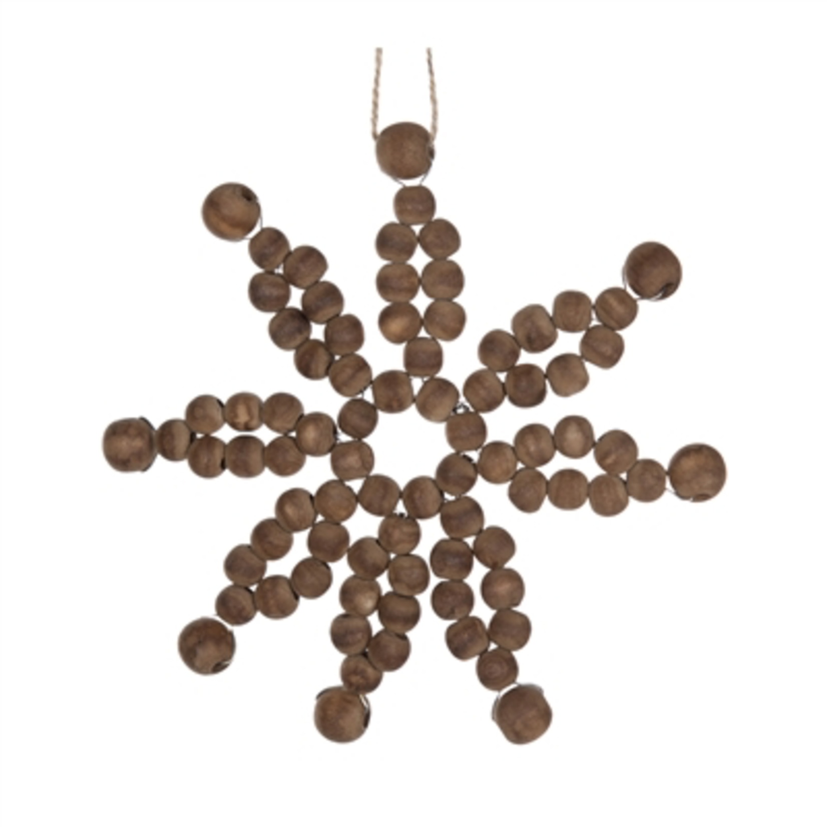 Melrose Wood Bead Snowflake Ornament