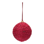 Melrose Red Jute Ball Ornament