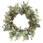 Meravic Sleigh Bell & Cedar Eucalyptus Wreath 22”