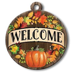 My Word! Welcome w/Pumpkins & Leaves Adoornament