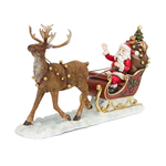 Melrose Santa w/Sleigh & Reindeer 19”