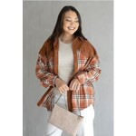 Jen & Co Jen & Co Anna Shacket Plaid Rust