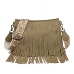 Jen & Co Jen & Co Sadie Fringe Crossbody Olive M2045