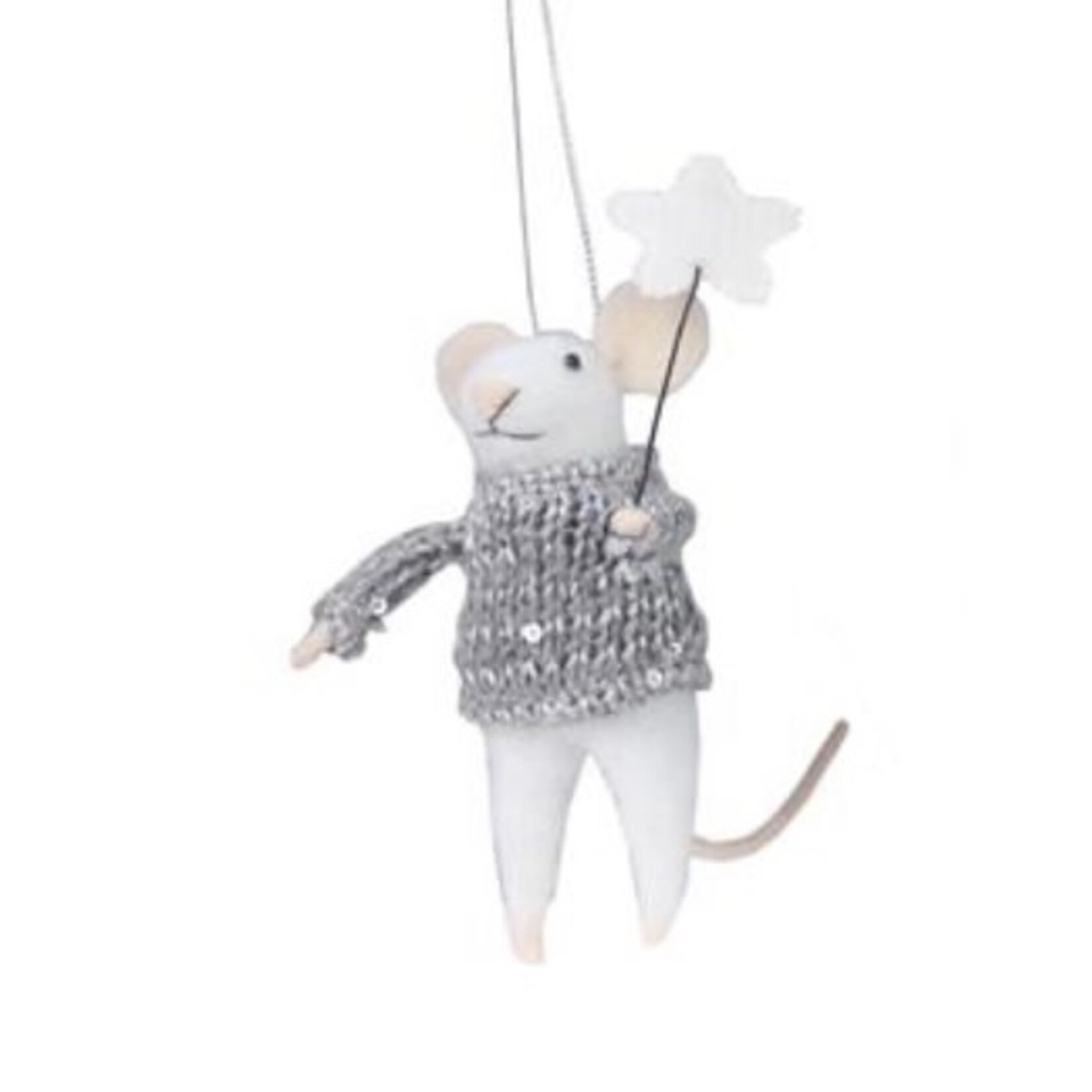 Youngs Wool Felt Christmas Mouse Ornament