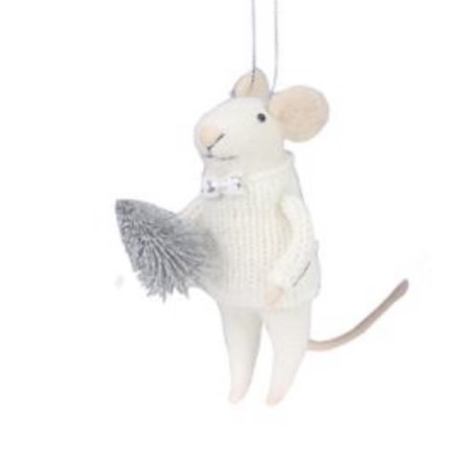 Youngs Wool Felt Christmas Mouse Ornament