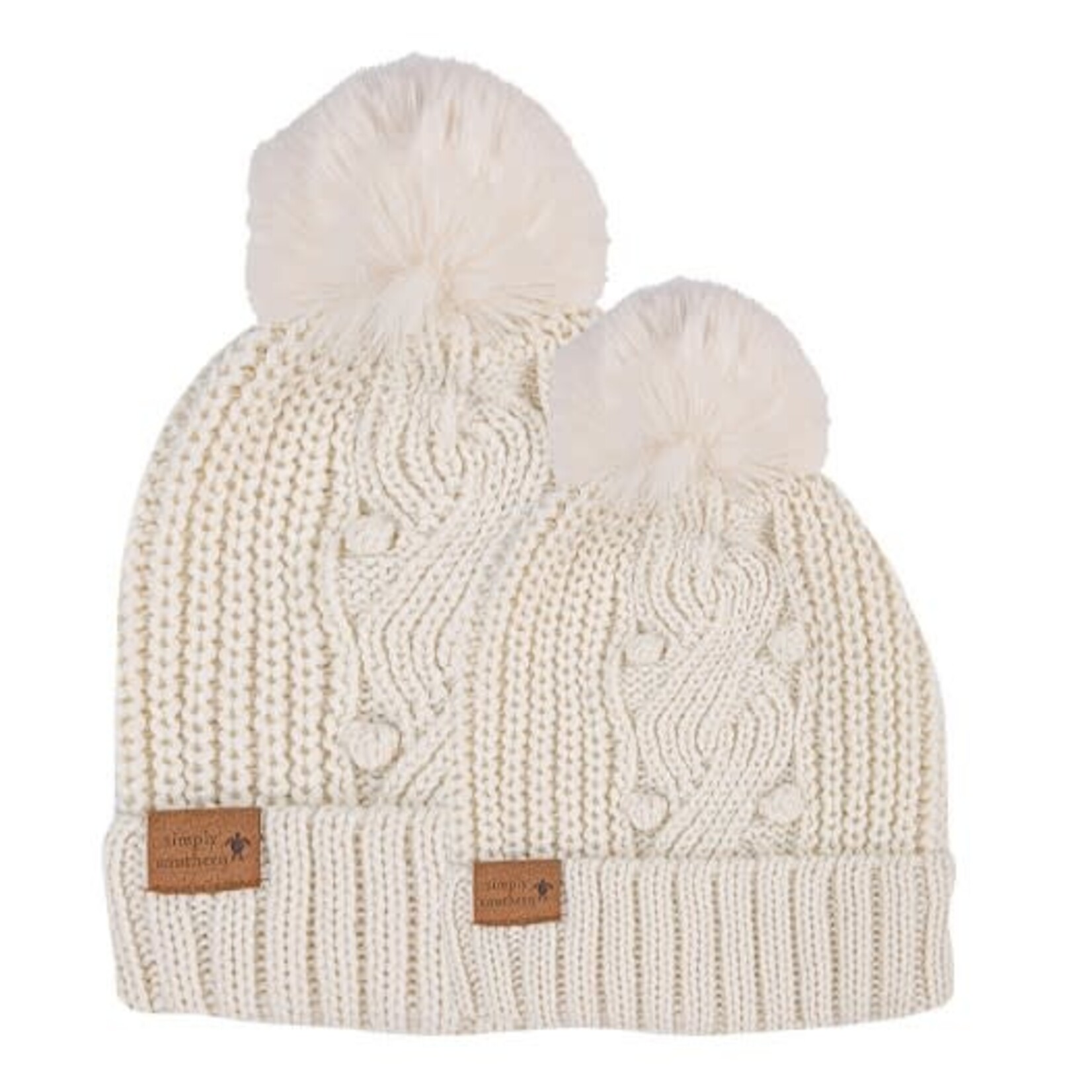 Simply Southern Simply Southern Mommy & Me Beanie Set Cream
