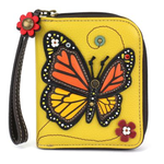 Chala Chala Zip Around Wallet Monarch Butterfly Mustard 839
