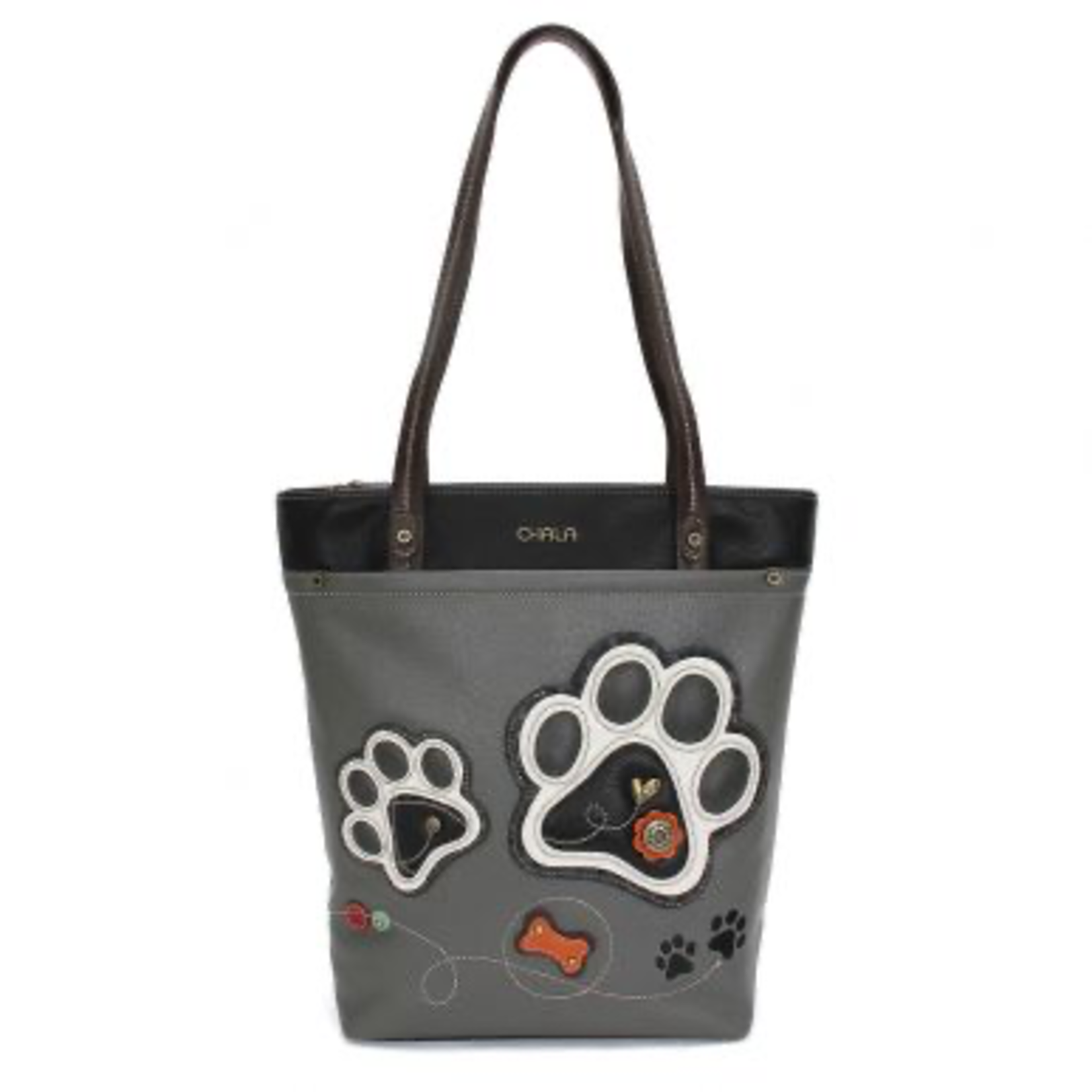 Chala Chala 855 Deluxe Everyday Paw Print Tote Gray