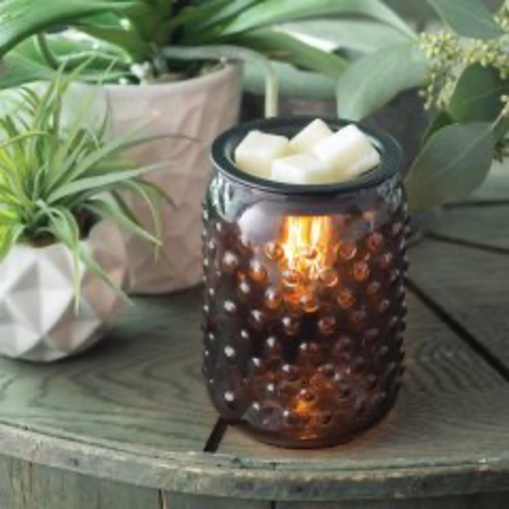 Candle Warmers Candle Warmers Smokey Hobnail Vintage Style Bulb Illumination Warmer