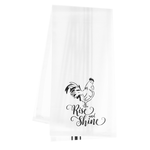 Ganz Black & White Rooster Towel Style 2