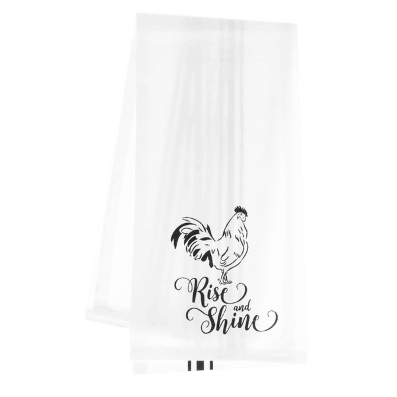 Ganz Black & White Rooster Towel Style 2